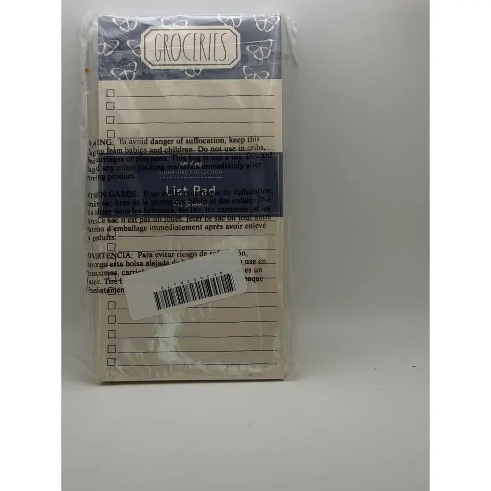 Rae Dunn Signature Collection List Pad 70 Sheets With Bee Design